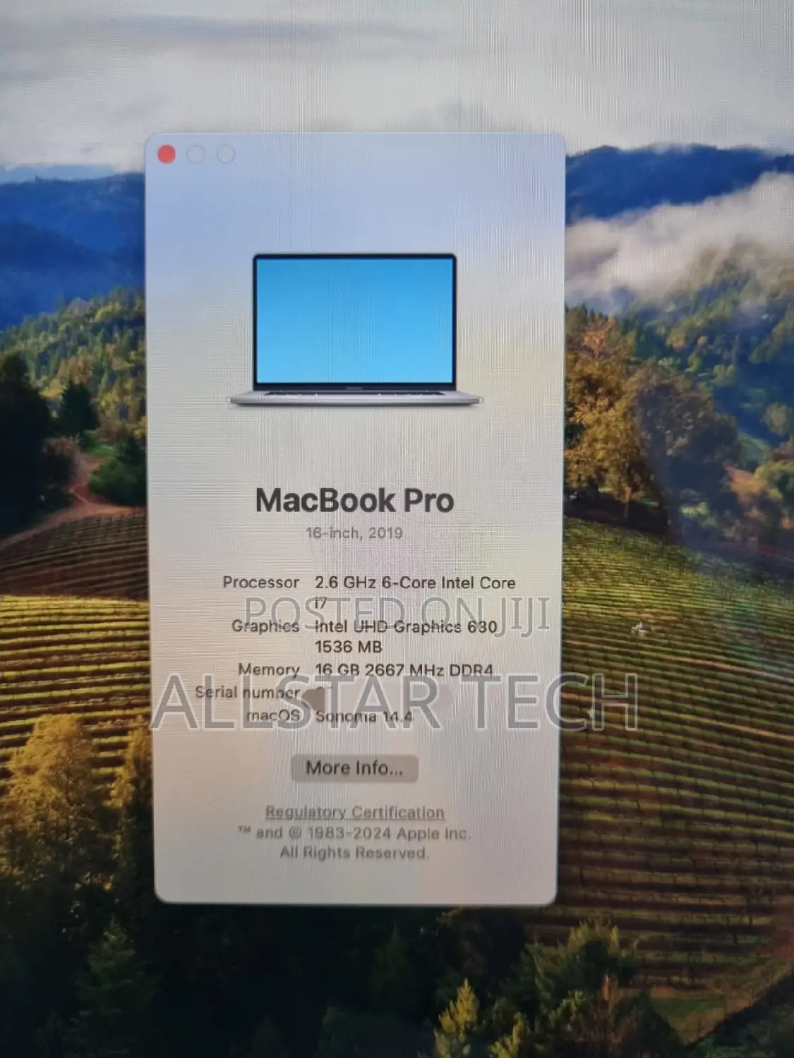 Laptop Apple MacBook Pro 2019 16GB Intel Core I7 SSD 512GB