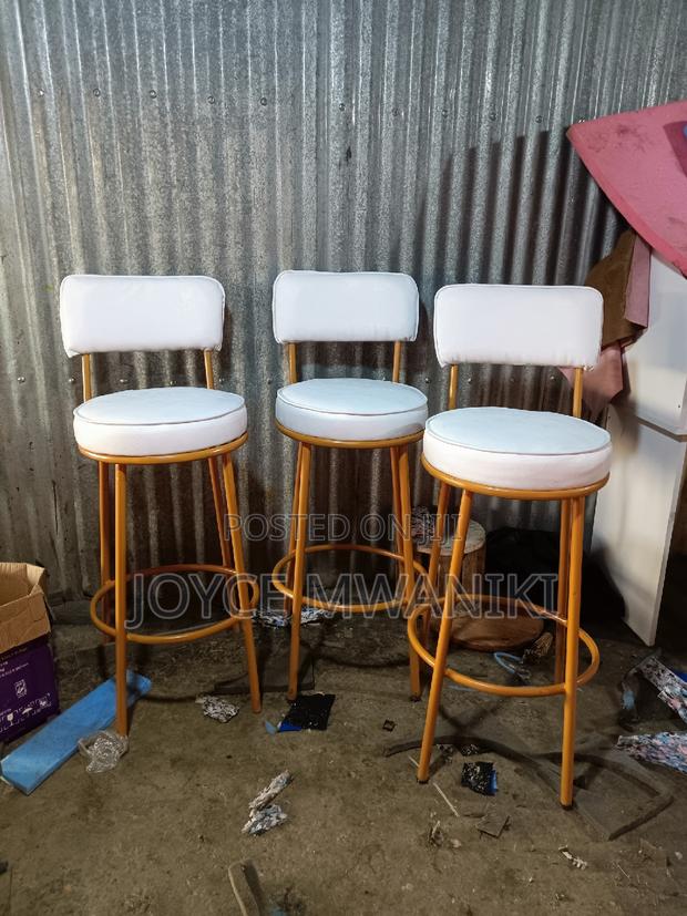 Counter Stools or Bar Stools, White and Gold. - main view