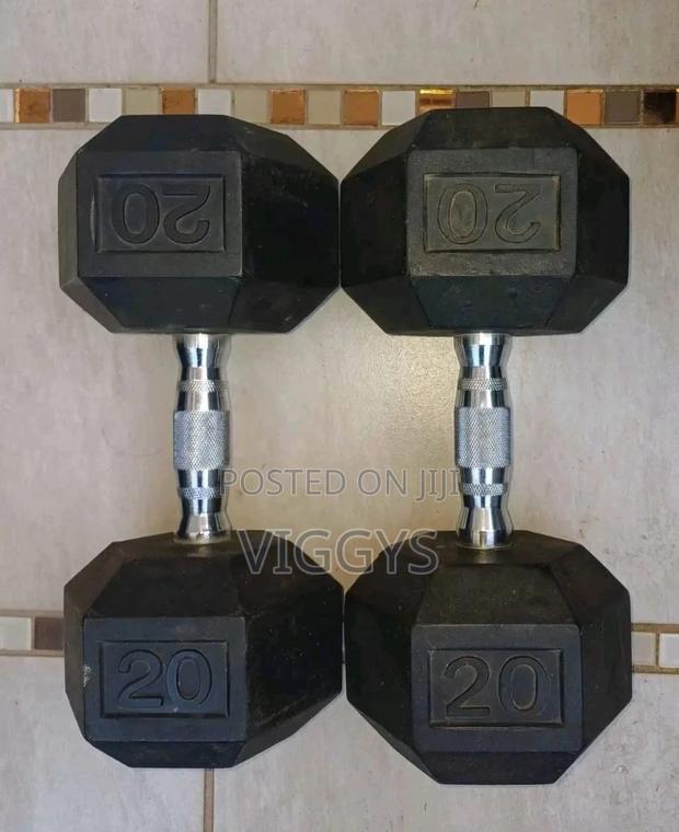 Quality 20kg Hexagonal Dumbbells - main view
