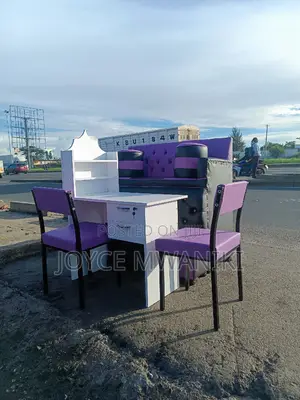 Pedicure Seat 2 Seater Purple and Black, Manicure Set 
