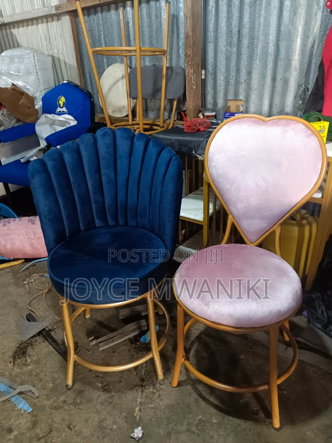 Love Seat Baby Pink and Flower Seat Navy Blue 