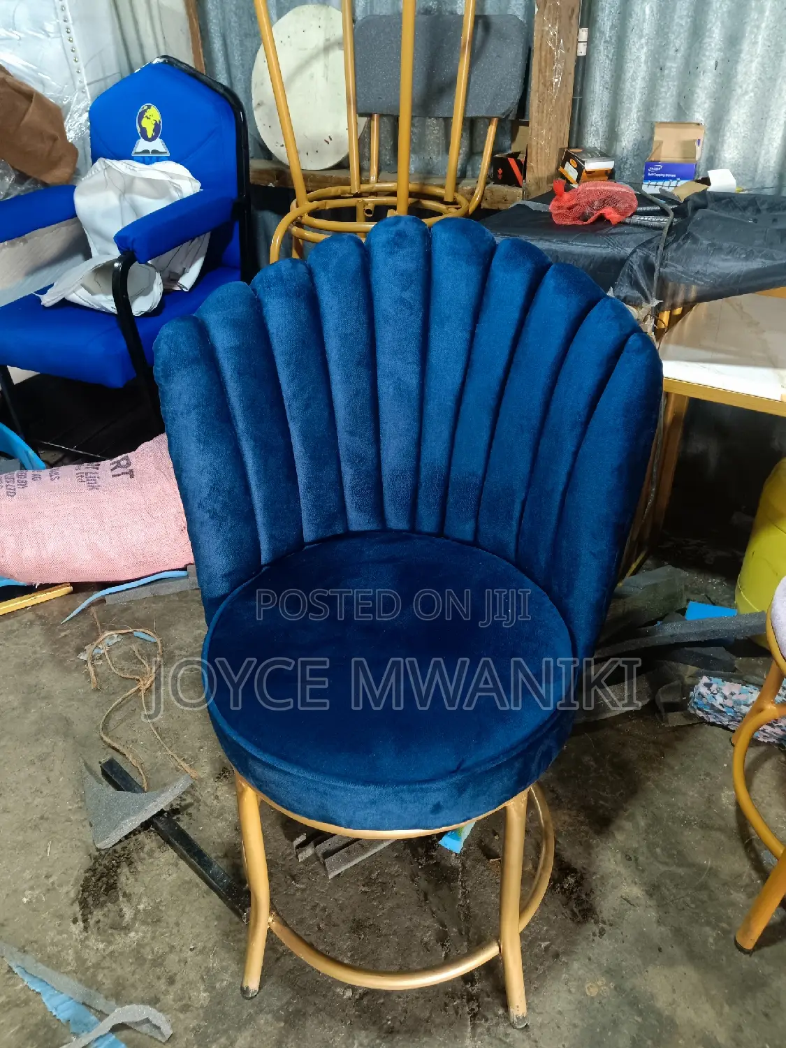 Manicure Flower Seat, Navy Blue 