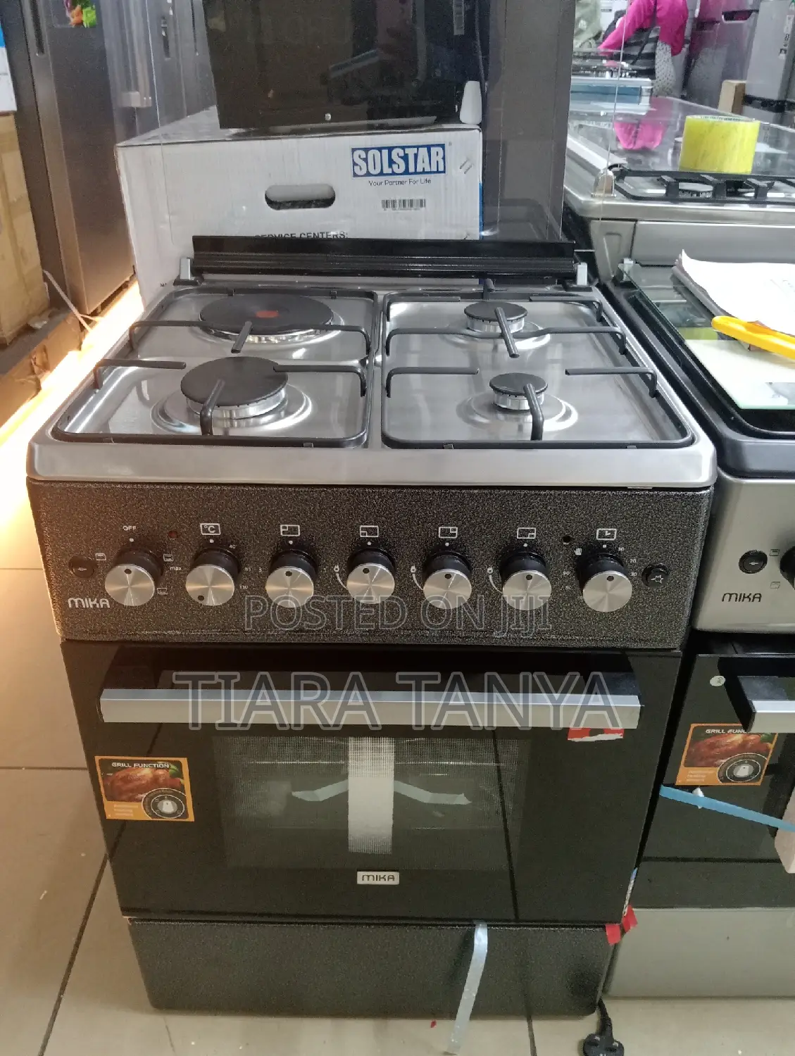 Mika 3 Gas Burner + 1 Electric Plate Cooker,58cm”58cm