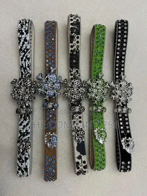 Iced Gold and Silver Skull Vintage Bb Simon Simone Belts