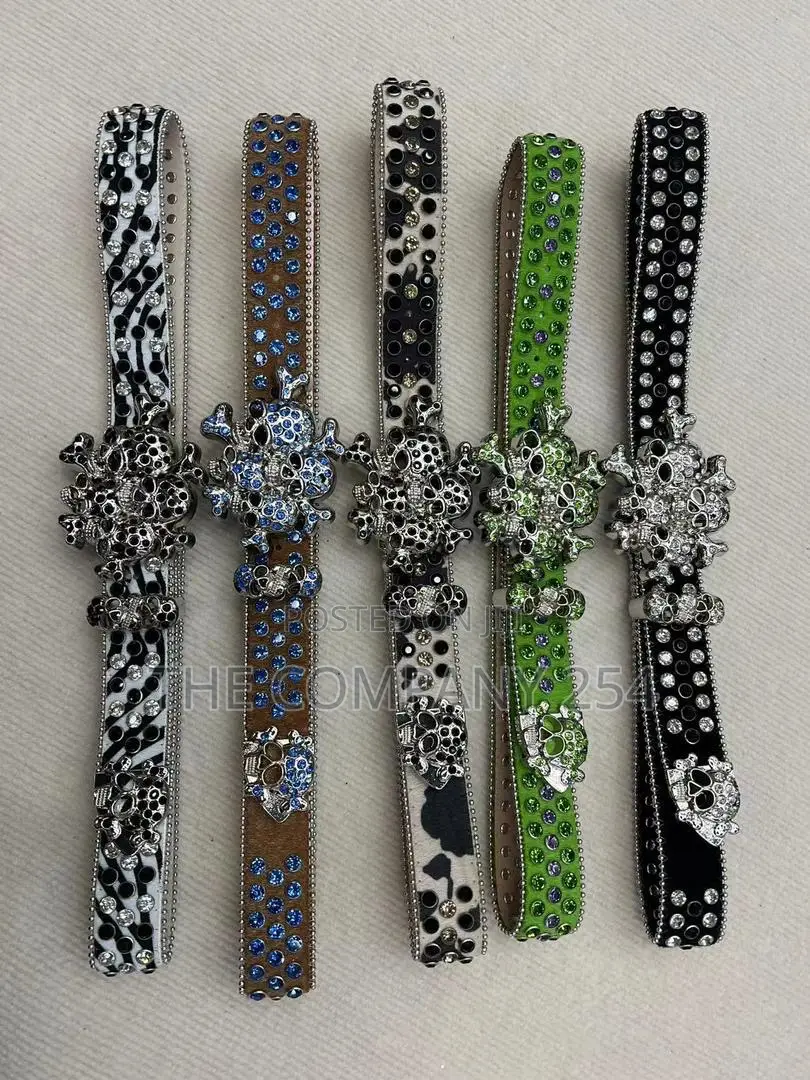 Iced Gold and Silver Skull Vintage Bb Simon Simone Belts