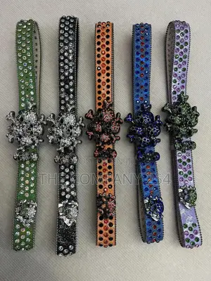Iced Gold and Silver Skull Vintage Bb Simon Simone Belts