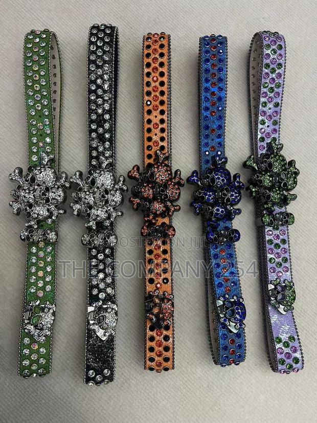 Iced Gold and Silver Skull Vintage Bb Simon Simone Belts - thumbnail 4