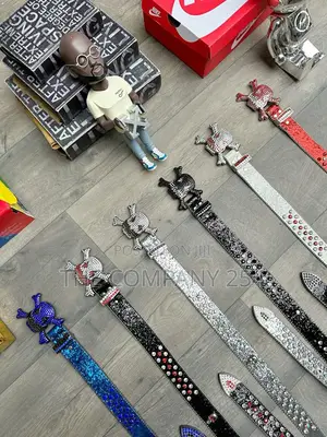 Iced Gold and Silver Skull Vintage Bb Simon Simone Belts