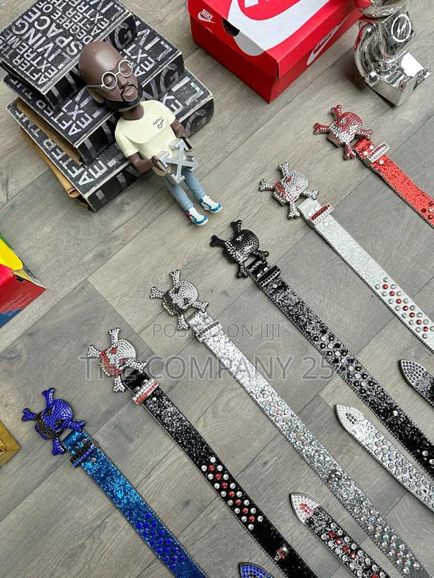 Iced Gold and Silver Skull Vintage Bb Simon Simone Belts - thumbnail 5