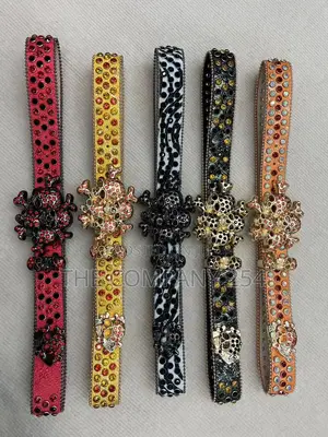 Iced Gold and Silver Skull Vintage Bb Simon Simone Belts