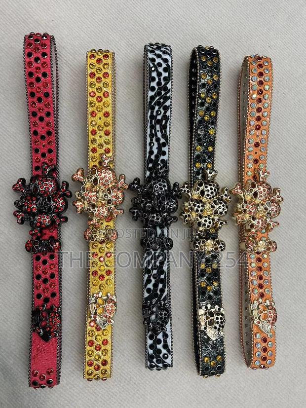 Iced Gold and Silver Skull Vintage Bb Simon Simone Belts - thumbnail 6