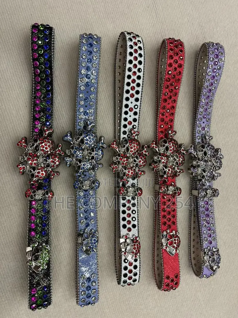 Iced Gold and Silver Skull Vintage Bb Simon Simone Belts