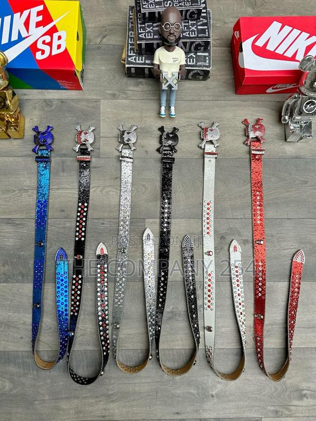 Iced Gold and Silver Skull Vintage Bb Simon Simone Belts - thumbnail 8