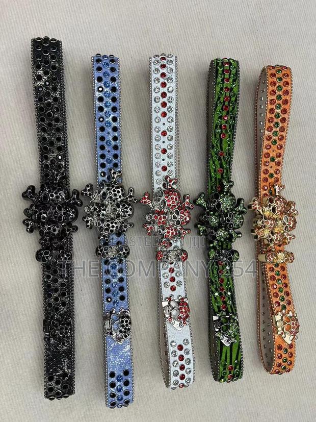 Iced Gold and Silver Skull Vintage Bb Simon Simone Belts - thumbnail 9