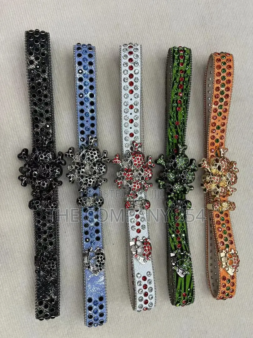 Iced Gold and Silver Skull Vintage Bb Simon Simone Belts