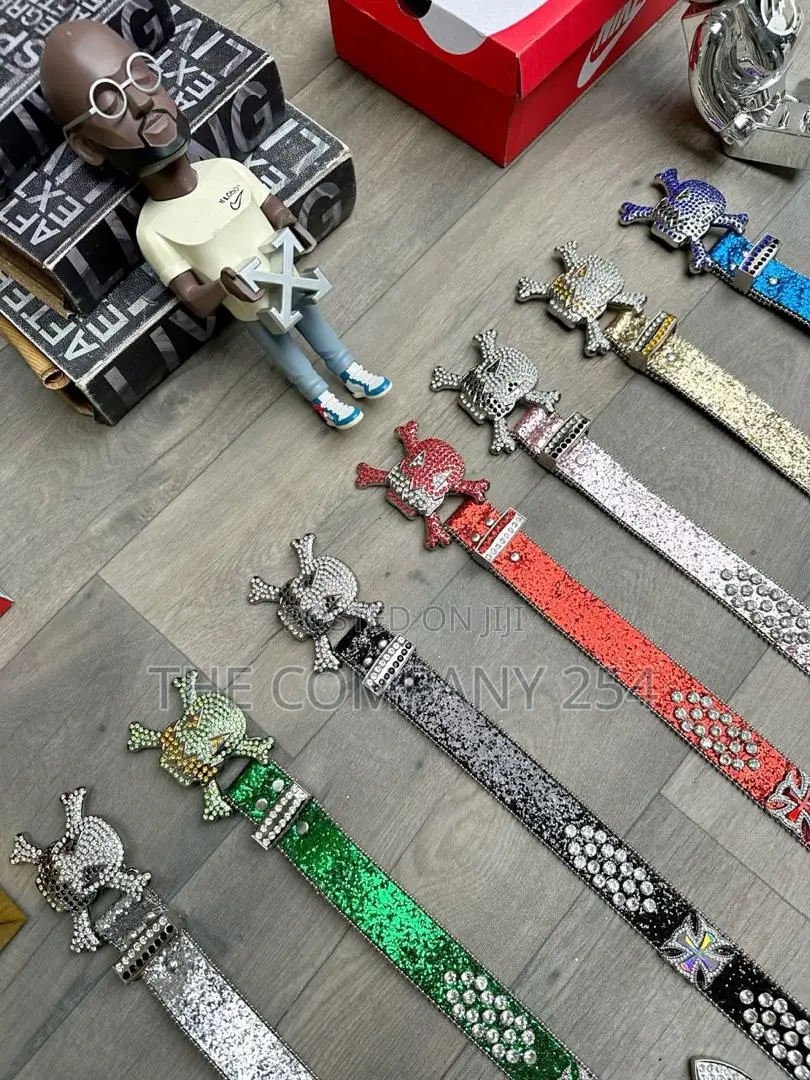 Iced Gold and Silver Skull Vintage Bb Simon Simone Belts