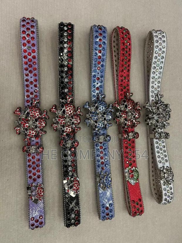 Iced Gold and Silver Skull Vintage Bb Simon Simone Belts - thumbnail 12