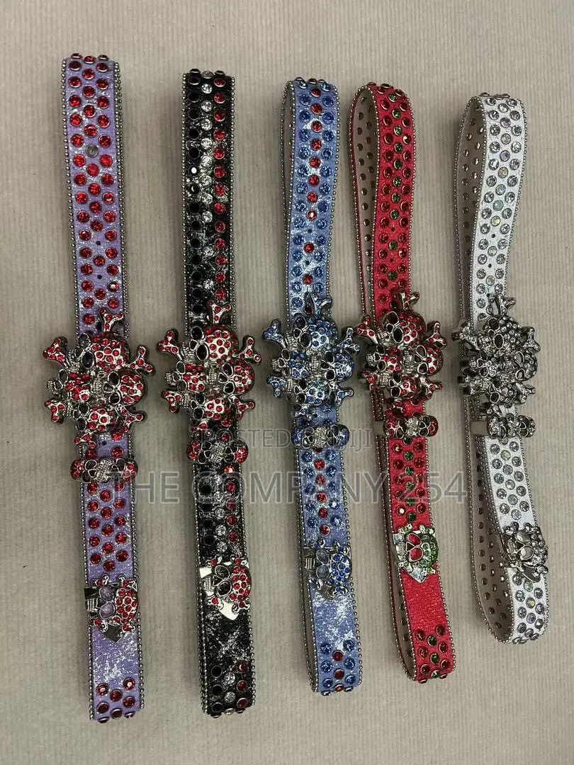 Iced Gold and Silver Skull Vintage Bb Simon Simone Belts