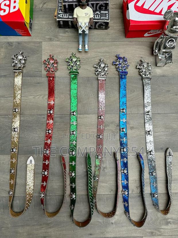 Iced Gold and Silver Skull Vintage Bb Simon Simone Belts - thumbnail 13