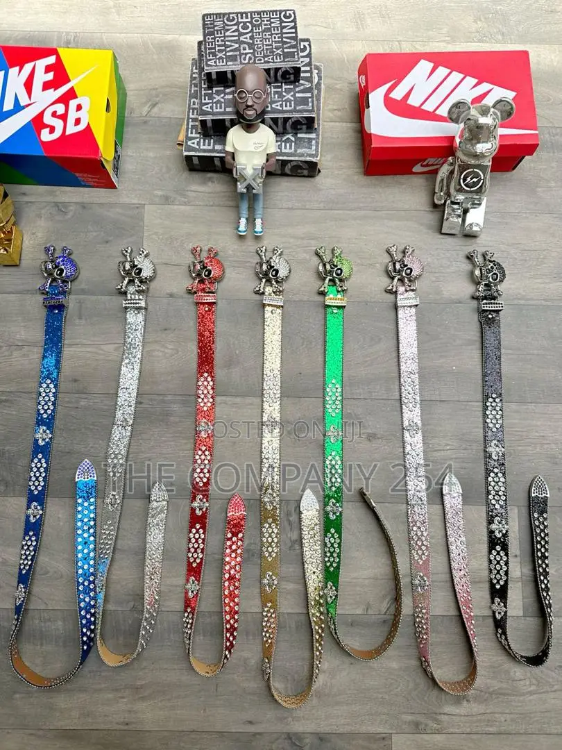 Iced Gold and Silver Skull Vintage Bb Simon Simone Belts