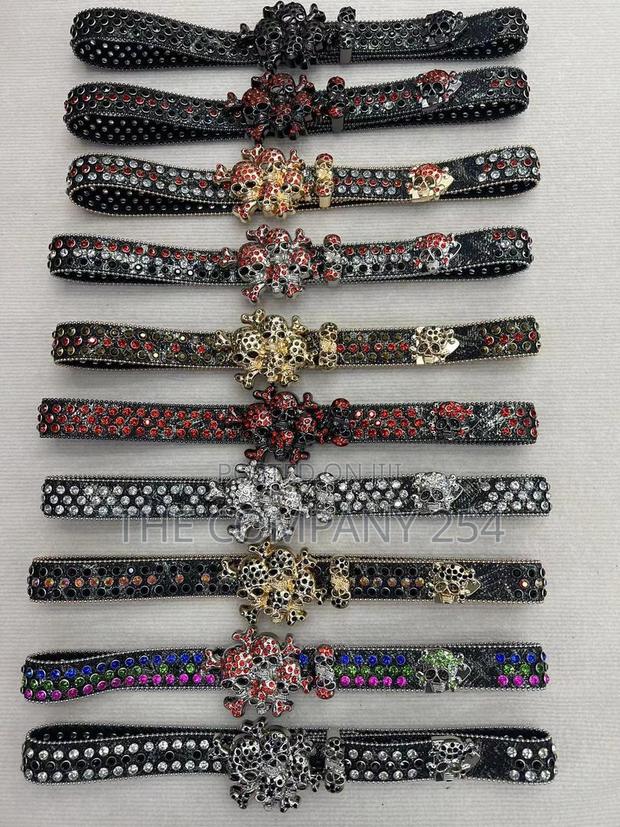 Iced Gold and Silver Skull Vintage Bb Simon Simone Belts - thumbnail 15