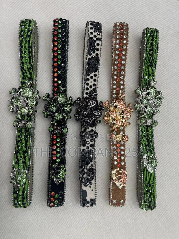 Iced Gold and Silver Skull Vintage Bb Simon Simone Belts - thumbnail 17