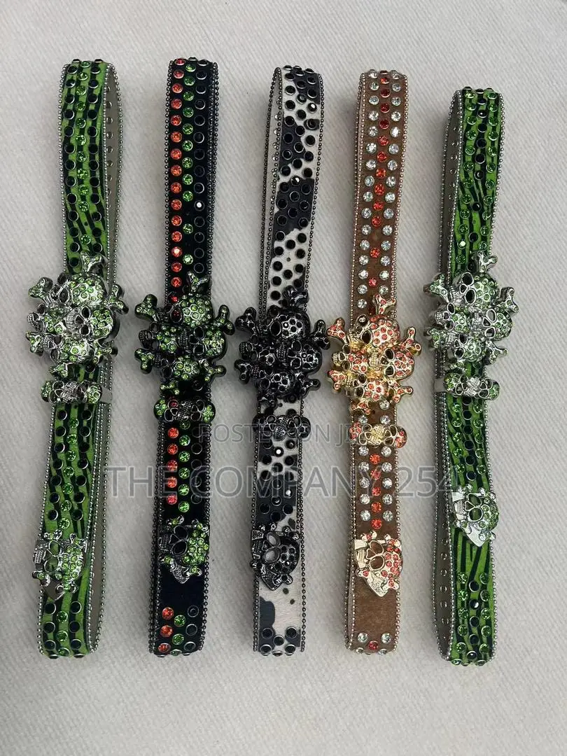 Iced Gold and Silver Skull Vintage Bb Simon Simone Belts
