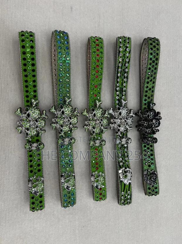 Iced Gold and Silver Skull Vintage Bb Simon Simone Belts - thumbnail 18