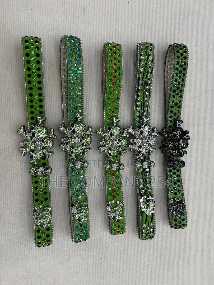 Iced Gold and Silver Skull Vintage Bb Simon Simone Belts