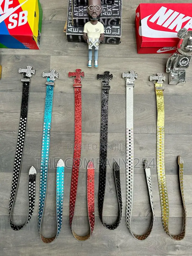 Iced Gold and Silver Skull Vintage Bb Simon Simone Belts