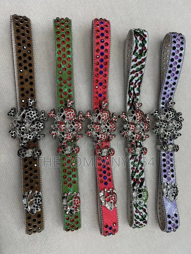 Iced Gold and Silver Skull Vintage Bb Simon Simone Belts