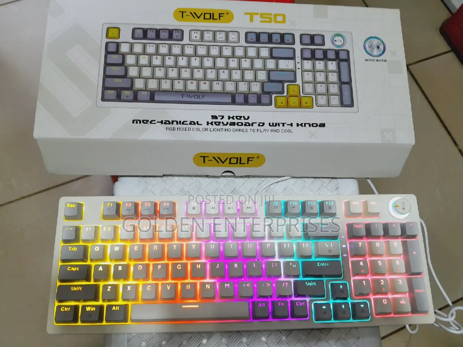 T50 97key Mechanical Keyboard With Knob and RGB Back-Light