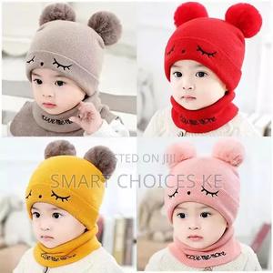 Kids Knitted Beanie Hat and Scarf Set• - main view