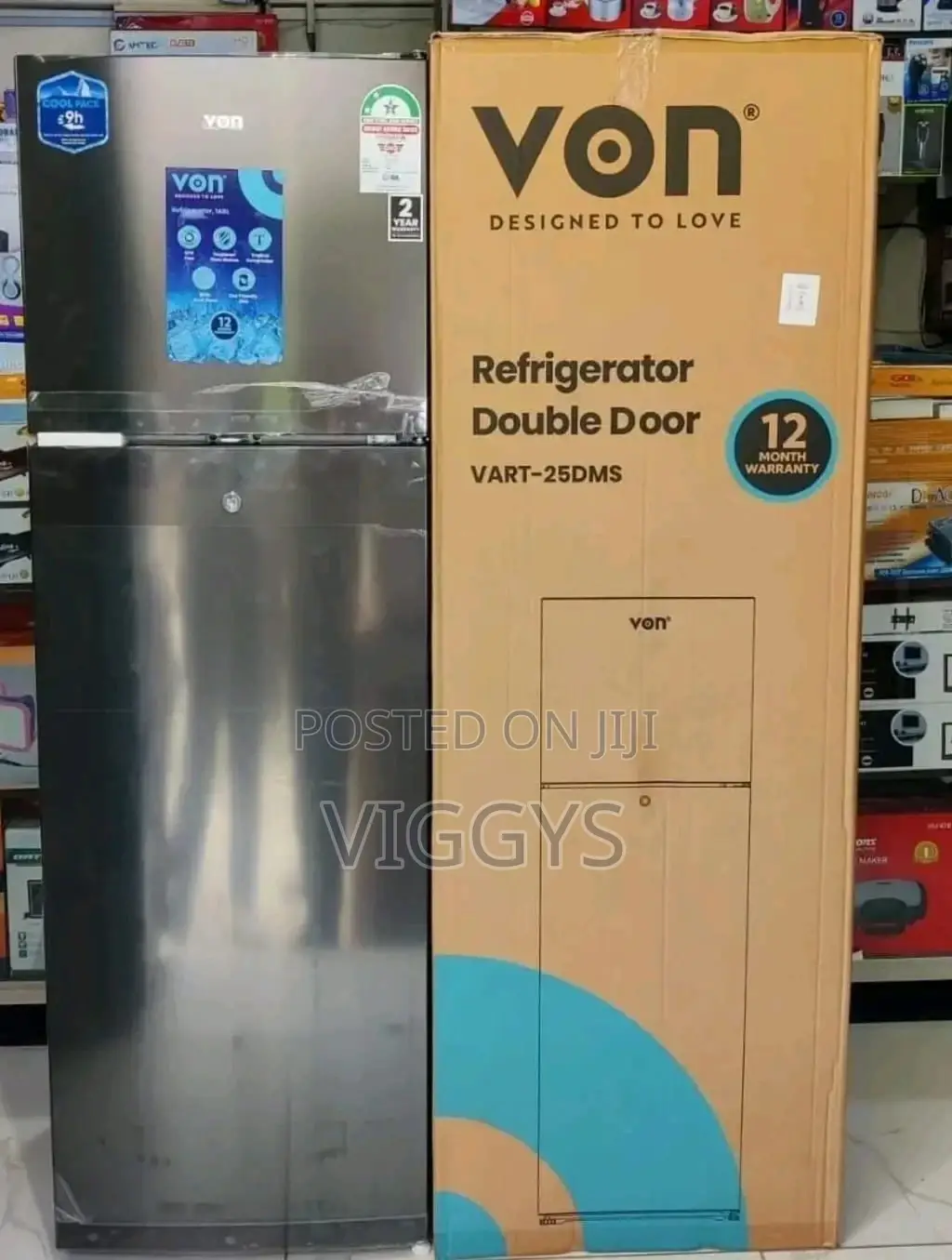Original Von 168 Litre Double Door Fridge
