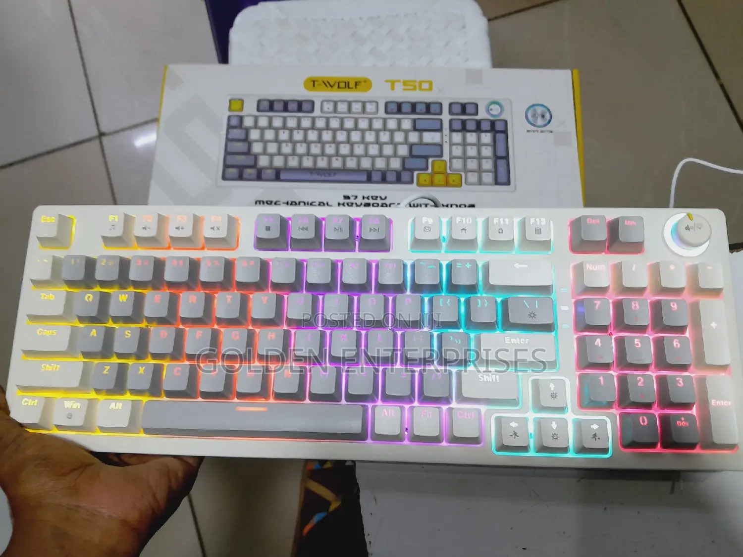 T50 97key Mechanical Keyboard With RGB Back-Light and Knob