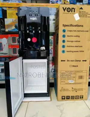 Brand New Von Black 3 Tops Water Dispenser