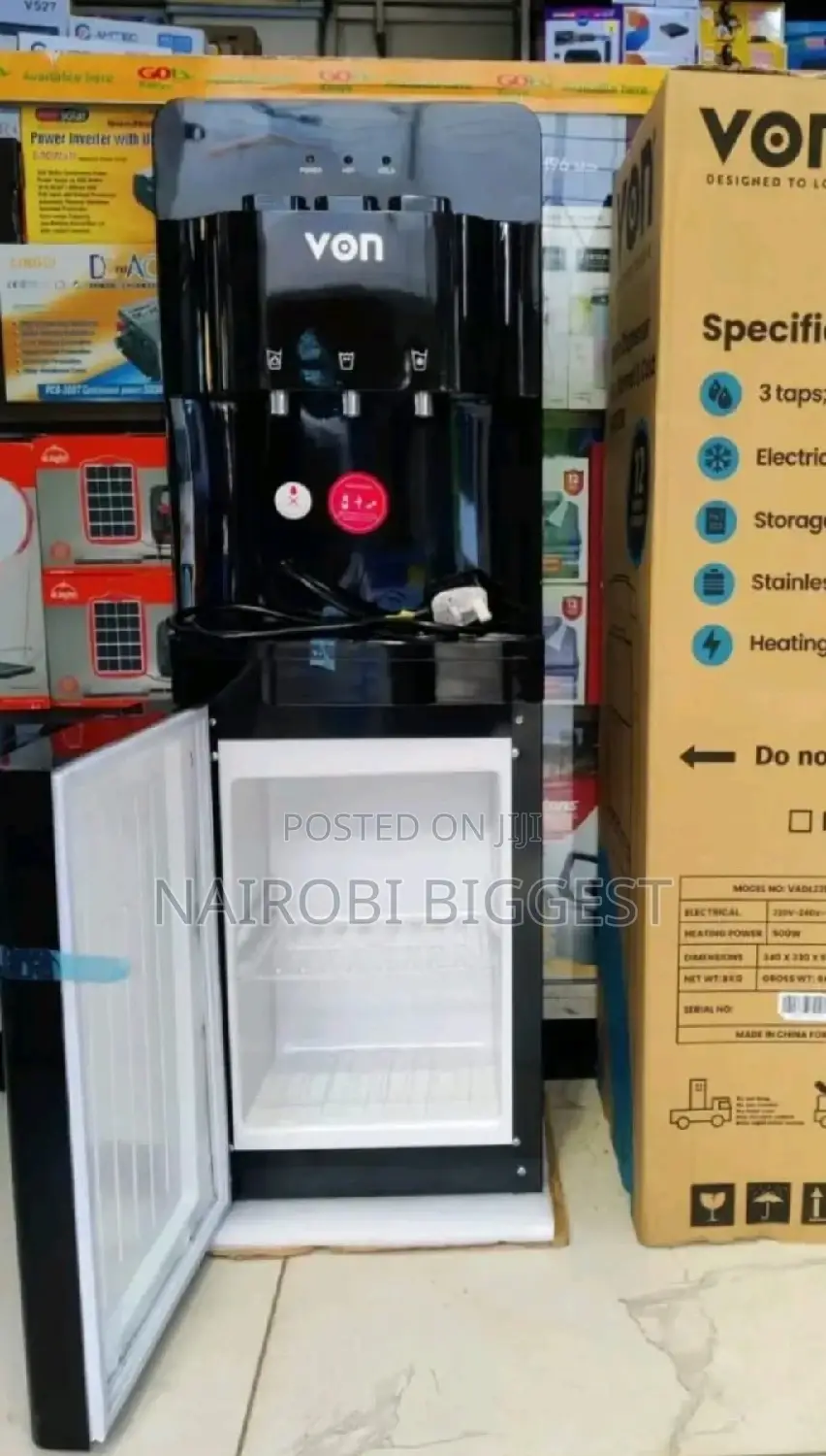 Classic Brand New Von Black 3 Tops Water Dispenser