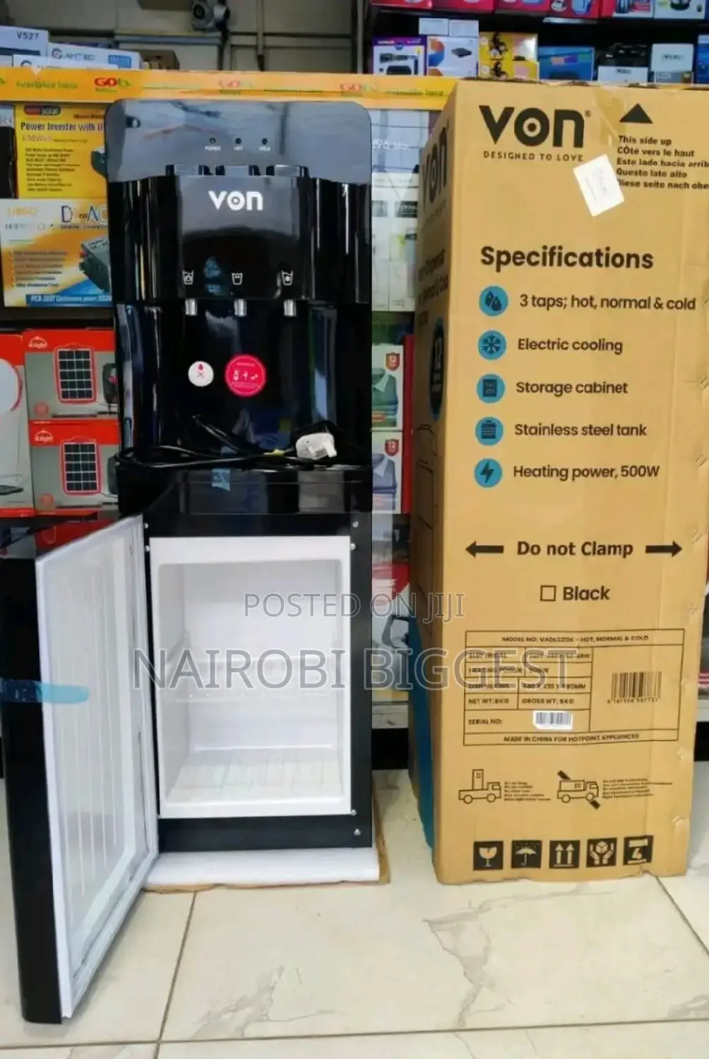 Quality Brand New Von Black 3 Tops Water Dispenser