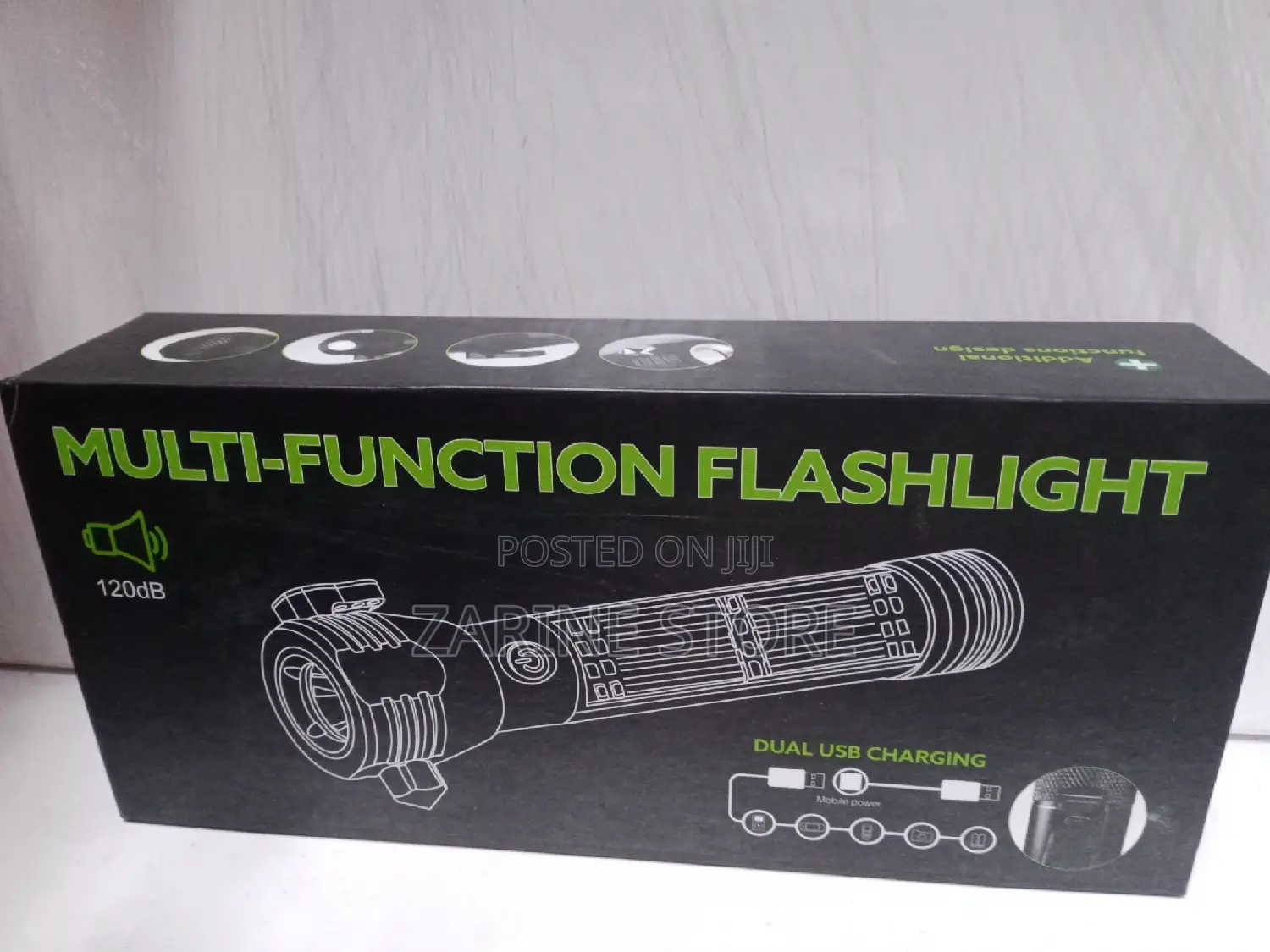 Multi Function Flashlight, Dual USB Charging, Escape Rescue