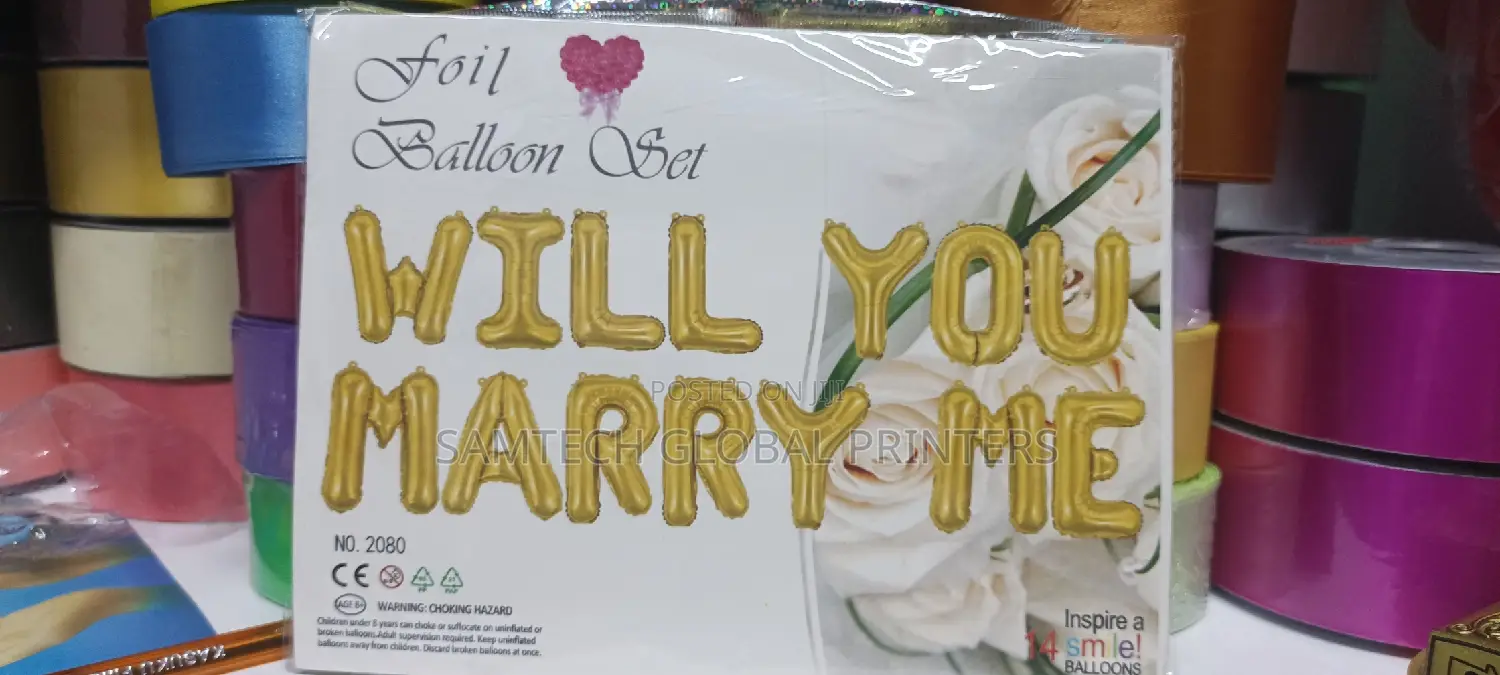 Will You Marry Me Letter Foil