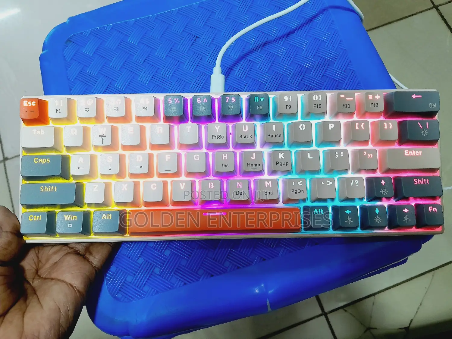 Portable 63 Key Mechanical Keyboard With RGB BACK-LIGHT
