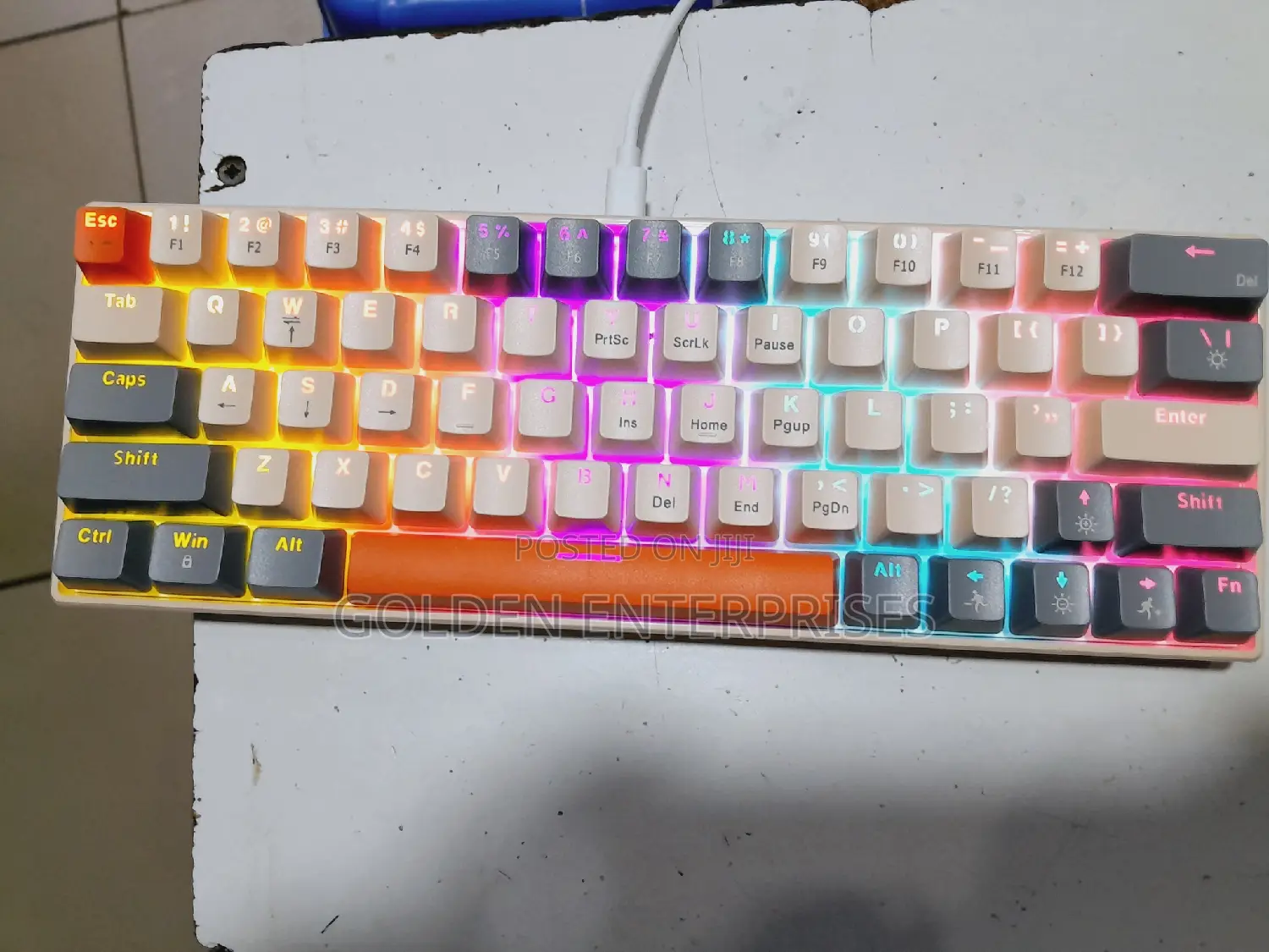 Type C Wired 63 Key Mechanical Keyboard With RGB BACK-LIGHT