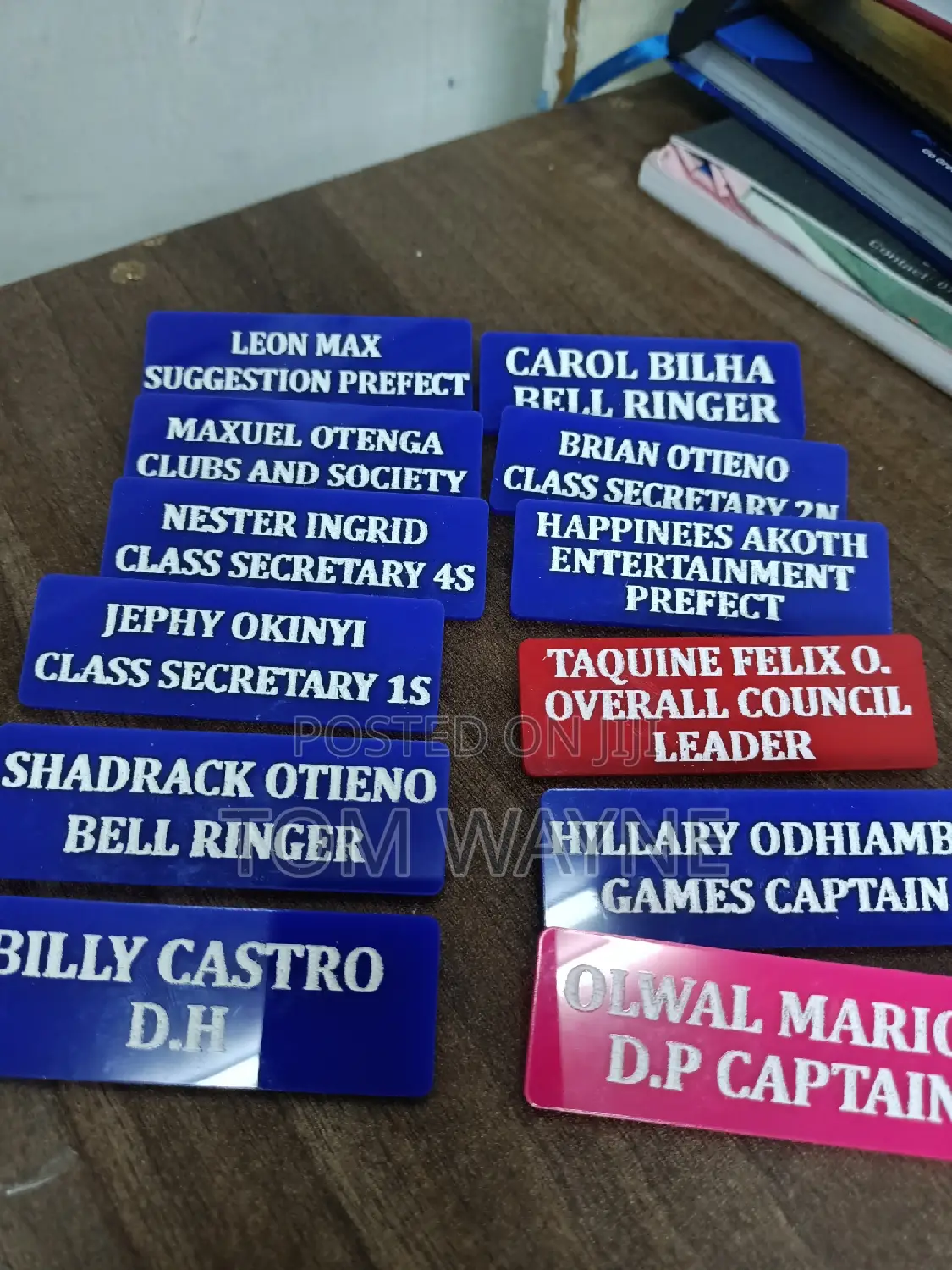 School Prefect Name Badges
