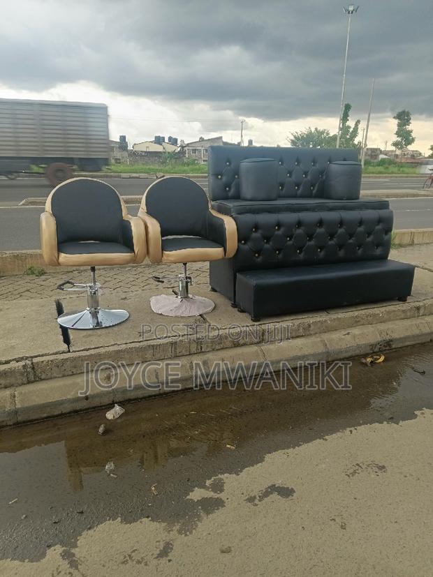 Pedicure Seat 3 Seater and 2 Salon Chairs  - main view