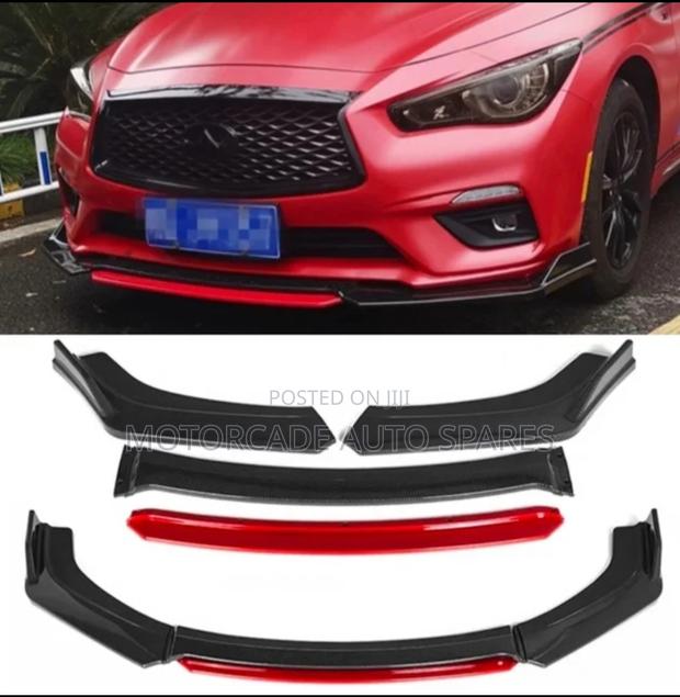 Universal Body Kit Black Red Bumper Lip - main view