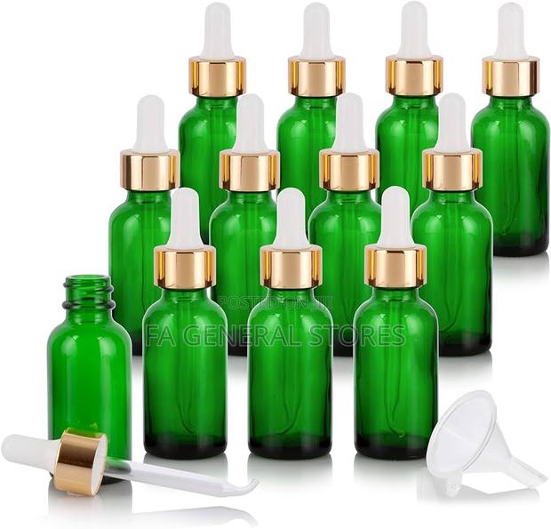 30ml Green Glass Dropper Bottles - thumbnail 2