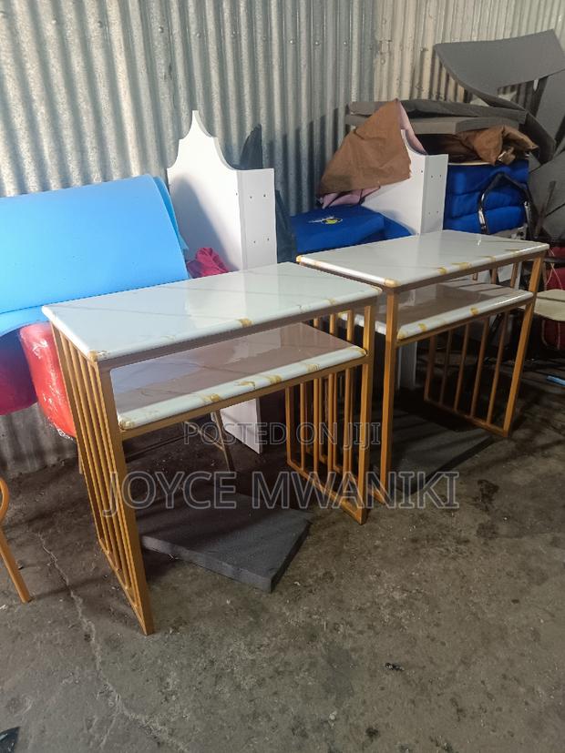 Manicure Marble Table, White With Gold Flowers - main view