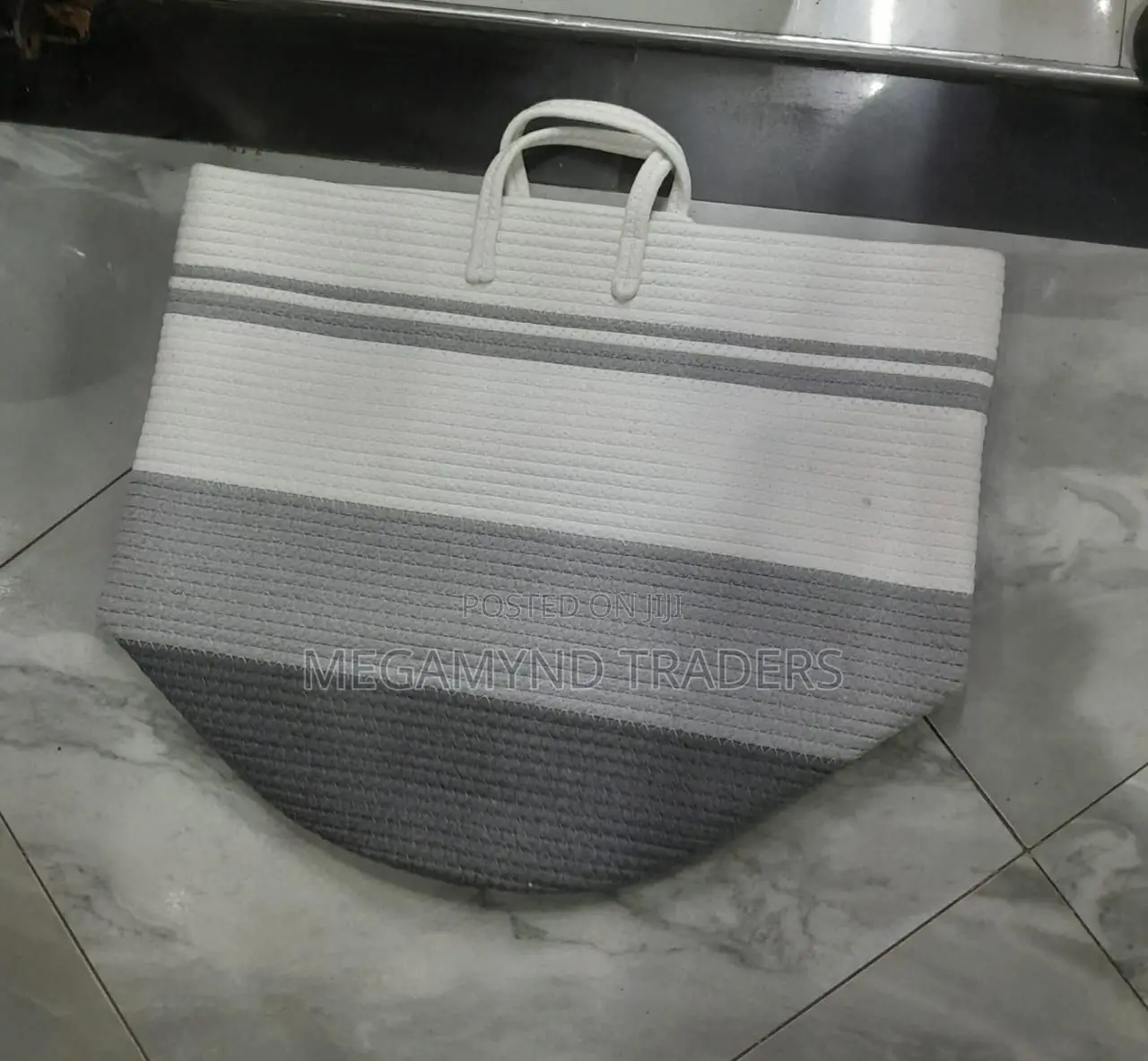 Large Cotton Rope Basket/Laundry Basket Woven/Kiondo