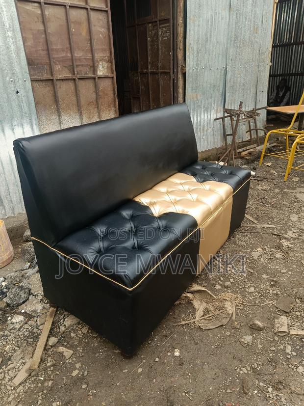 Waiting Bench or Restaurant Couch, Gold and Black - thumbnail 2