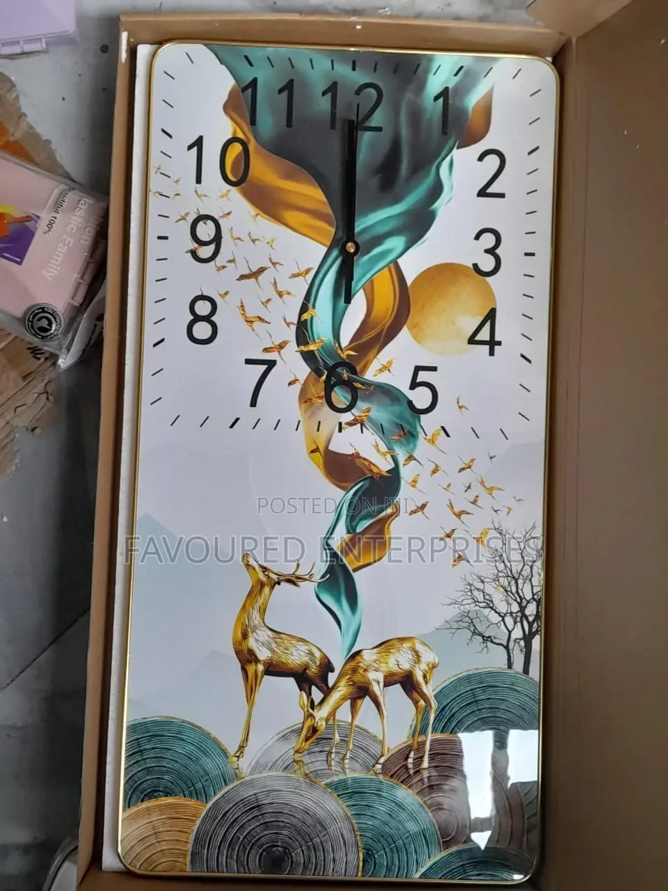 Rectangular Crystal Porcelain Clock